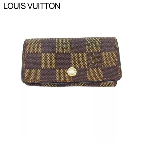 LOUIS VUITTON Key Case Damier Beige Damier Canvas Authentic Used - Picture 1 of 10